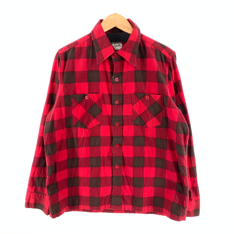 【中古品】【メンズ】 NEEDLES ニードルス COTTON LS CHECK SHIRT コットン長袖チェックシャツ ブランド 古着 141-260425-gm-19-fuz サイズ：M カラー：レッド 万代Net店