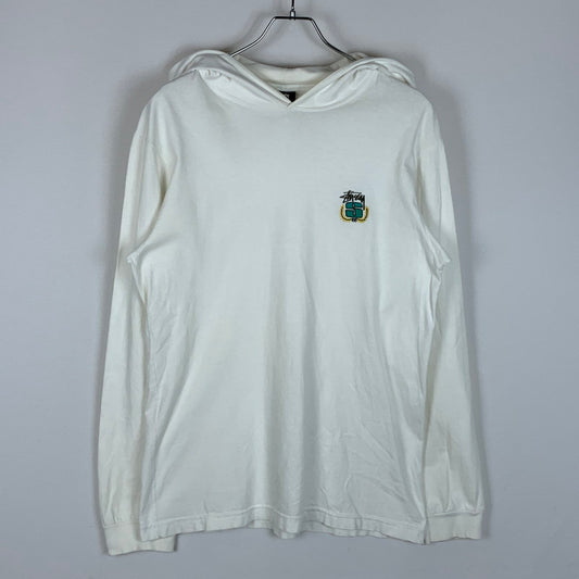 【中古品】【メンズ】 STUSSY ステューシー EMBROIDERED LOGO DETAIL PULLOVER HOODIE エンブロイダリード ロゴ ディテイル プルオーバー フーディ トップス パーカー 142-260124-yy-10-tei サイズ：M カラー：ホワイト 万代Net店