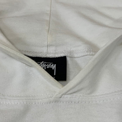 【中古品】【メンズ】 STUSSY ステューシー EMBROIDERED LOGO DETAIL PULLOVER HOODIE エンブロイダリード ロゴ ディテイル プルオーバー フーディ トップス パーカー 142-260124-yy-10-tei サイズ：M カラー：ホワイト 万代Net店