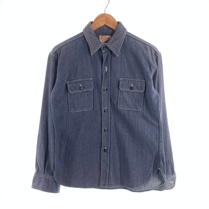 【中古品】【メンズ】 DELUXEWARE COTTON WORK LS SHIRT デラックスウェア コットンワーク長袖シャツ デニム トップス ブランド 古着 145-260725-gm-30-fuzh サイズ：不明 カラー：インディゴ 万代Net店