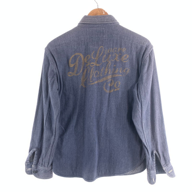 【中古品】【メンズ】 DELUXEWARE COTTON WORK LS SHIRT デラックスウェア コットンワーク長袖シャツ デニム トップス ブランド 古着 145-260725-gm-30-fuzh サイズ：不明 カラー：インディゴ 万代Net店
