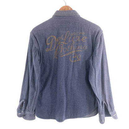 【中古品】【メンズ】 DELUXEWARE COTTON WORK LS SHIRT デラックスウェア コットンワーク長袖シャツ デニム トップス ブランド 古着 145-260725-gm-30-fuzh サイズ：不明 カラー：インディゴ 万代Net店