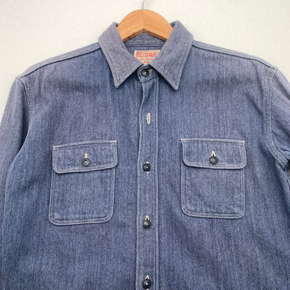 【中古品】【メンズ】 DELUXEWARE COTTON WORK LS SHIRT デラックスウェア コットンワーク長袖シャツ デニム トップス ブランド 古着 145-260725-gm-30-fuzh サイズ：不明 カラー：インディゴ 万代Net店