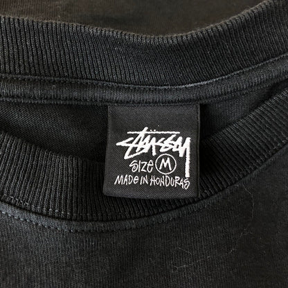 【中古品】【メンズ】 STUSSY ステューシー WAVE OVAL TEE PIGMENT DYED ウェーブ オーバル Tシャツ ピグメント ダイ 半袖 トップス 142-251120-yy-09-fuz サイズ：M カラー：ブラック 万代Net店