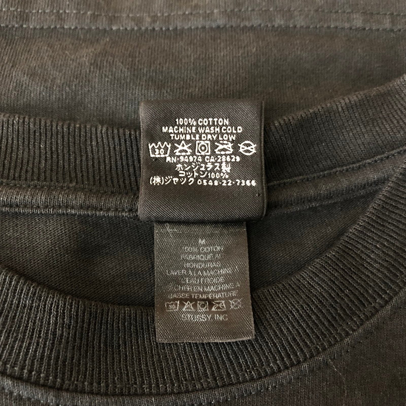 【中古品】【メンズ】 STUSSY ステューシー WAVE OVAL TEE PIGMENT DYED ウェーブ オーバル Tシャツ ピグメント ダイ 半袖 トップス 142-251120-yy-09-fuz サイズ：M カラー：ブラック 万代Net店