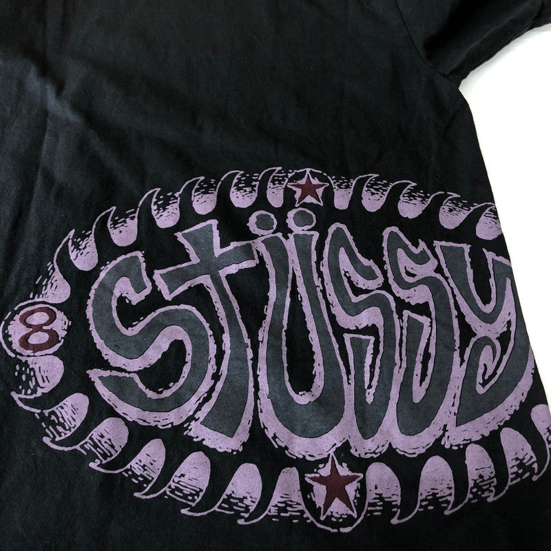 【中古品】【メンズ】 STUSSY ステューシー WAVE OVAL TEE PIGMENT DYED ウェーブ オーバル Tシャツ ピグメント ダイ 半袖 トップス 142-251120-yy-09-fuz サイズ：M カラー：ブラック 万代Net店