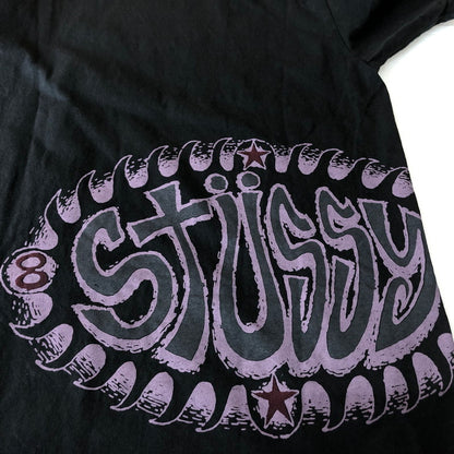【中古品】【メンズ】 STUSSY ステューシー WAVE OVAL TEE PIGMENT DYED ウェーブ オーバル Tシャツ ピグメント ダイ 半袖 トップス 142-251120-yy-09-fuz サイズ：M カラー：ブラック 万代Net店