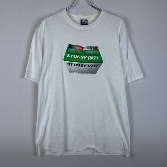 【中古品】【メンズ】 STUSSY ステューシー BATTERY S/S TEE バッテリー ショートスリーブ Tシャツ トップス 半袖 142-260124-ko-10-fuz サイズ：M カラー：ホワイト 万代Net店