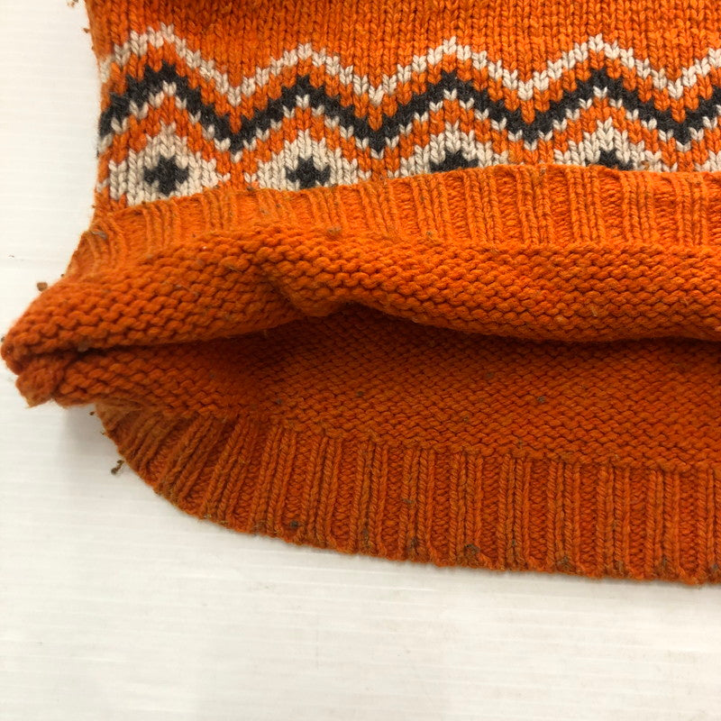 【中古品】【メンズ】 STUSSY ステューシー ROLL NECK FAIRISLE SWEATER 117251 ロールネック フェアアイル セーター 長袖 トップス ニット 142-251024-yy-01-tei サイズ：M カラー：オレンジ 万代Net店
