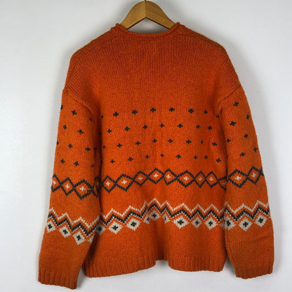 【中古品】【メンズ】 STUSSY ステューシー ROLL NECK FAIRISLE SWEATER 117251 ロールネック フェアアイル セーター 長袖 トップス ニット 142-251024-yy-01-tei サイズ：M カラー：オレンジ 万代Net店