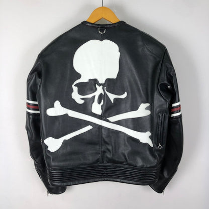 【中古品】【メンズ】 VANSON バンソン × MASTERMIND マスターマインド 別注 コラボ STAR LEATHER RIDERES JACKET MW24C12-BL102 スター レザー ライダースジャケット アウター 145-251028-yo-24-tei サイズ：42 カラー：ブラック 万代Net店