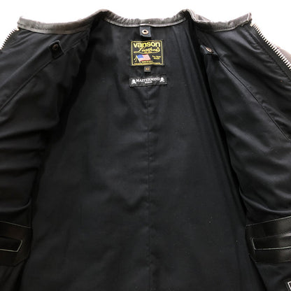 【中古品】【メンズ】 VANSON バンソン × MASTERMIND マスターマインド 別注 コラボ STAR LEATHER RIDERES JACKET MW24C12-BL102 スター レザー ライダースジャケット アウター 145-251028-yo-24-tei サイズ：42 カラー：ブラック 万代Net店