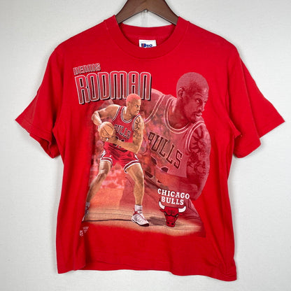 【中古品】【メンズ】 PROPLAYER プロ プレイヤー 90's DENNIS RODMAN TEE 90年代 デニス ロッドマン Tシャツ 半袖 トップス 145-260731-sa-01-tei サイズ：14/16 カラー：レッド 万代Net店