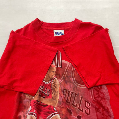 【中古品】【メンズ】 PROPLAYER プロ プレイヤー 90's DENNIS RODMAN TEE 90年代 デニス ロッドマン Tシャツ 半袖 トップス 145-260731-sa-01-tei サイズ：14/16 カラー：レッド 万代Net店