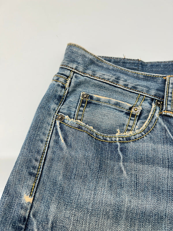 【中古品】【メンズ】 Ed Hardy by Christian Audigier エドハーディ バイ クリスチャンオジャール WASH DENIM PANTS ウォッシュ加工 デニムパンツ ボトムス ジーンズ 152-260830-kk-07-hon サイズ：34 カラー：ライトインディゴ 万代Net店