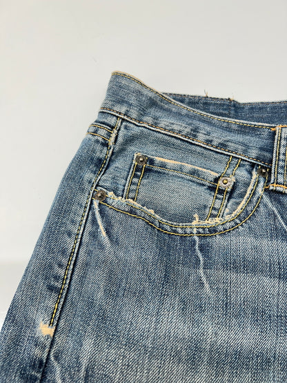 【中古品】【メンズ】 Ed Hardy by Christian Audigier エドハーディ バイ クリスチャンオジャール WASH DENIM PANTS ウォッシュ加工 デニムパンツ ボトムス ジーンズ 152-260830-kk-07-hon サイズ：34 カラー：ライトインディゴ 万代Net店