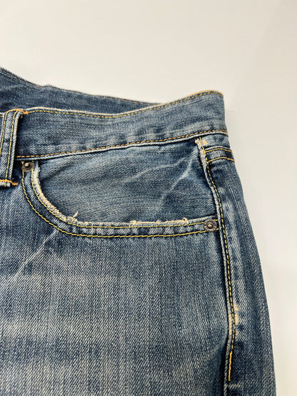 【中古品】【メンズ】 Ed Hardy by Christian Audigier エドハーディ バイ クリスチャンオジャール WASH DENIM PANTS ウォッシュ加工 デニムパンツ ボトムス ジーンズ 152-260830-kk-07-hon サイズ：34 カラー：ライトインディゴ 万代Net店
