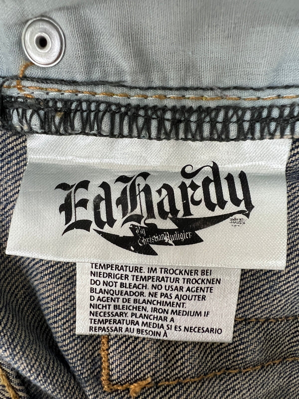 【中古品】【メンズ】 Ed Hardy by Christian Audigier エドハーディ バイ クリスチャンオジャール WASH DENIM PANTS ウォッシュ加工 デニムパンツ ボトムス ジーンズ 152-260830-kk-07-hon サイズ：34 カラー：ライトインディゴ 万代Net店