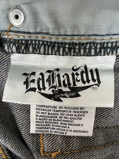 【中古品】【メンズ】 Ed Hardy by Christian Audigier エドハーディ バイ クリスチャンオジャール WASH DENIM PANTS ウォッシュ加工 デニムパンツ ボトムス ジーンズ 152-260830-kk-07-hon サイズ：34 カラー：ライトインディゴ 万代Net店