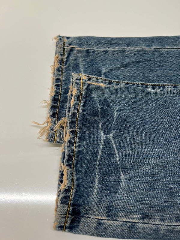 【中古品】【メンズ】 Ed Hardy by Christian Audigier エドハーディ バイ クリスチャンオジャール WASH DENIM PANTS ウォッシュ加工 デニムパンツ ボトムス ジーンズ 152-260830-kk-07-hon サイズ：34 カラー：ライトインディゴ 万代Net店