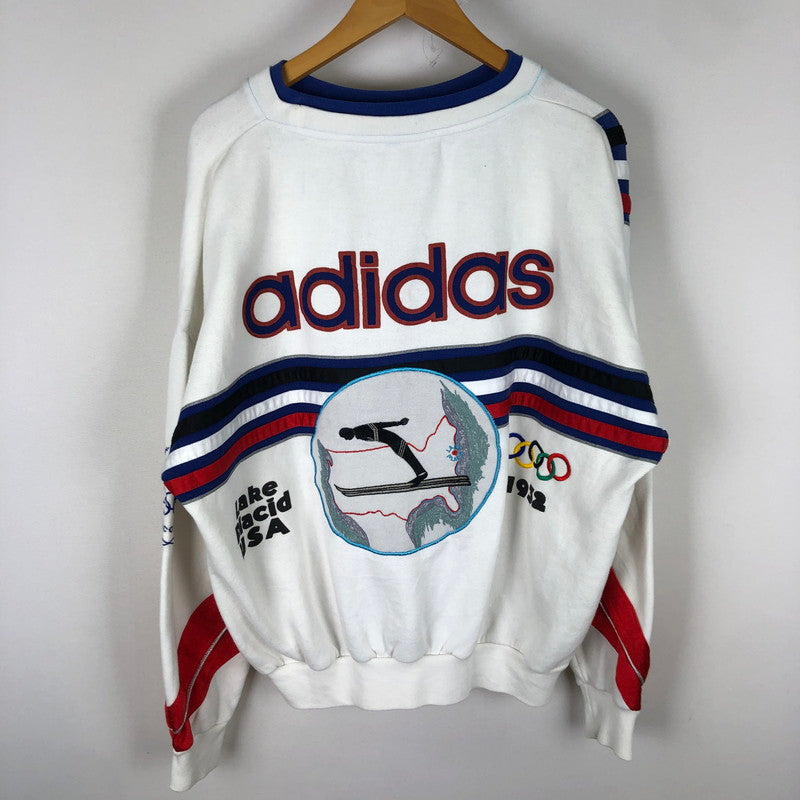 【中古品】【メンズ】 adidas アディダス 80's OLMPIC SWEAT SHIRT VINTAGE 80年代 オリンピック スウェット シャツ 長袖 トップス トレーナー ヴィンテージ 145-251028-yo-16-tei サイズ：38-40 カラー：ホワイト 万代Net店