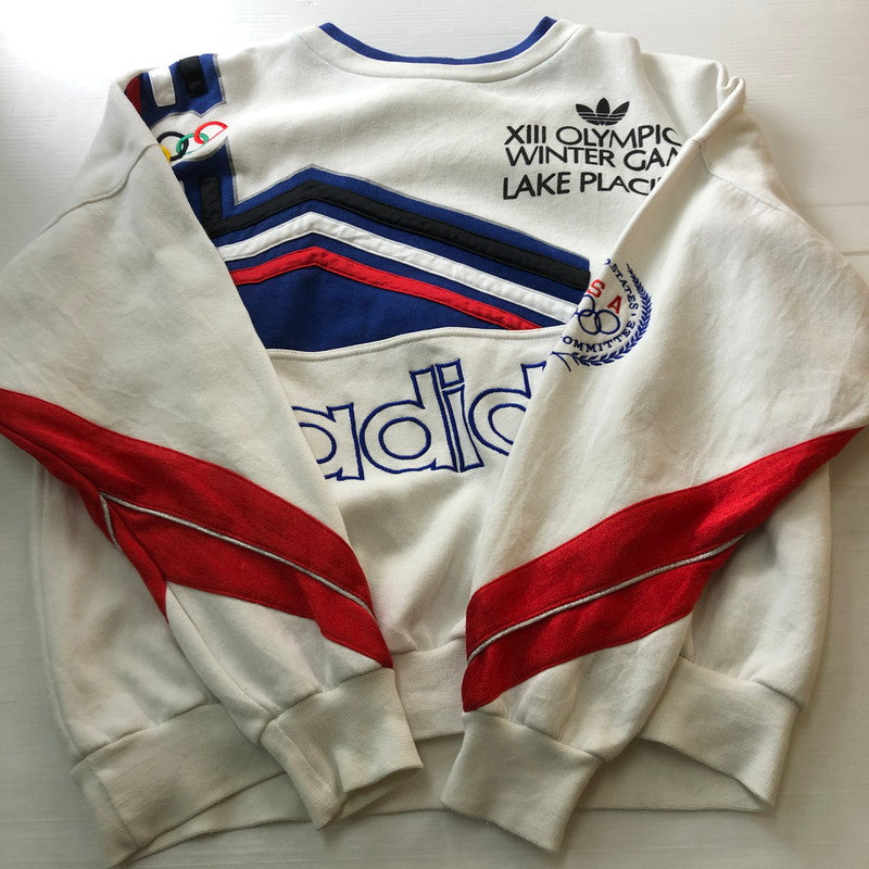 【中古品】【メンズ】 adidas アディダス 80's OLMPIC SWEAT SHIRT VINTAGE 80年代 オリンピック スウェット シャツ 長袖 トップス トレーナー ヴィンテージ 145-251028-yo-16-tei サイズ：38-40 カラー：ホワイト 万代Net店