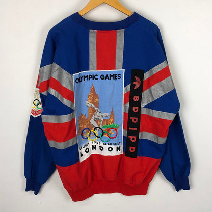 【中古品】【メンズ】 adidas アディダス 80's LONDON OLYMPIC PULLOVER SWEATSHIRT VINTAGE 80年代 ロンドンオリンピック プルオーバー スウェットシャツ 長袖 トップス トレーナー ヴィンテージ 145-251102-yy-21-tei サイズ：M カラー：ブルー 万代Net店