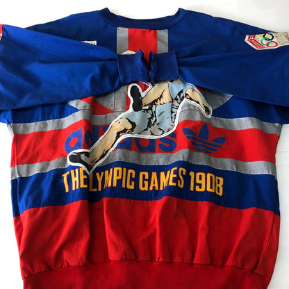 【中古品】【メンズ】 adidas アディダス 80's LONDON OLYMPIC PULLOVER SWEATSHIRT VINTAGE 80年代 ロンドンオリンピック プルオーバー スウェットシャツ 長袖 トップス トレーナー ヴィンテージ 145-251102-yy-21-tei サイズ：M カラー：ブルー 万代Net店