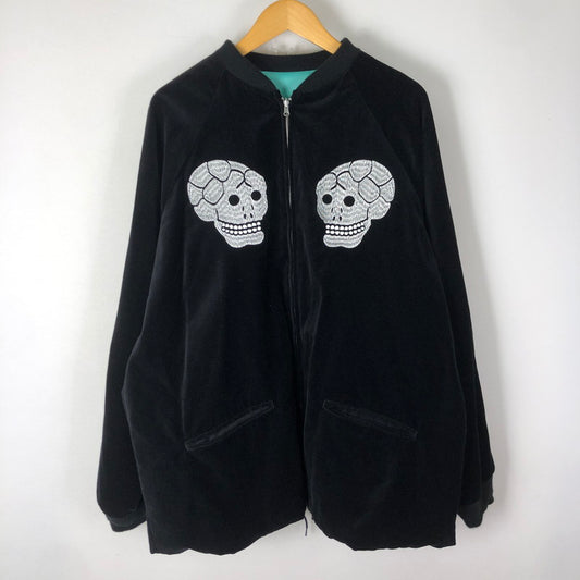 【中古品】【メンズ】 CLOVERU クローバル × PENNEY'S ぺニーズ 別注 コラボ SKULL&TIGER REVERSIBLE JACKET スカル アンド タイガー リバーシブル ジャケット ライトアウター 145-251028-yo-19-fuz サイズ：XL カラー：ブラック 万代Net店