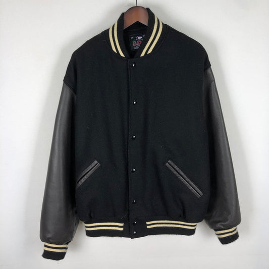 【中古品】【メンズ】 GAME SPORTSWEAR ゲームスポーツウェア WOOL LEATHER VARSITY JACKET ウール レザー バーシティ ジャケット アウター 145-251028-yo-18-tei サイズ：L カラー：ブラック 万代Net店