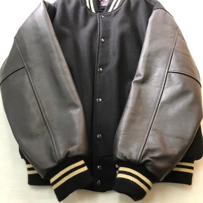 【中古品】【メンズ】 GAME SPORTSWEAR ゲームスポーツウェア WOOL LEATHER VARSITY JACKET ウール レザー バーシティ ジャケット アウター 145-251028-yo-18-tei サイズ：L カラー：ブラック 万代Net店