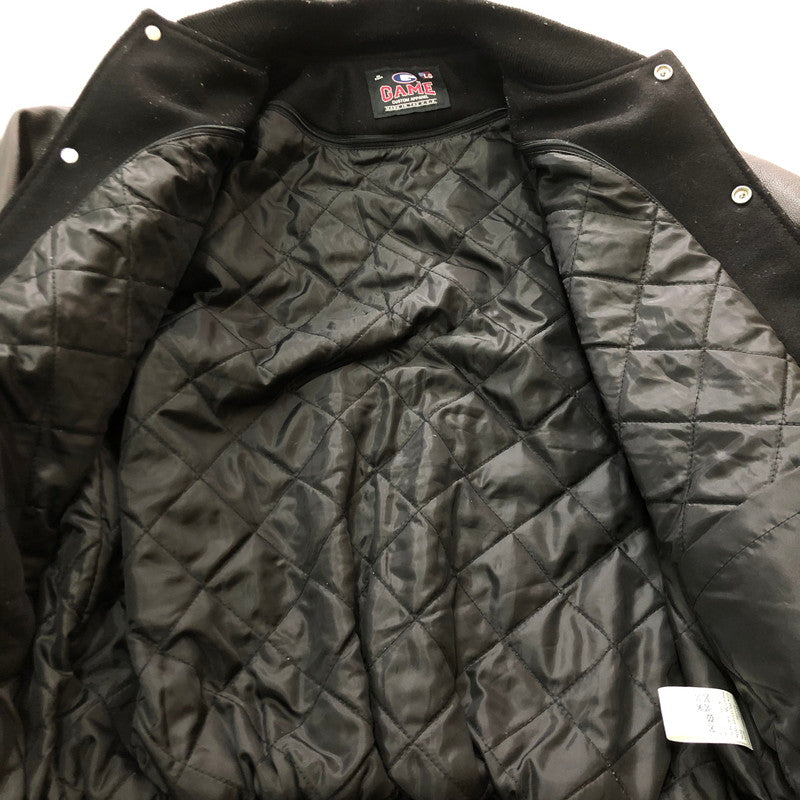【中古品】【メンズ】 GAME SPORTSWEAR ゲームスポーツウェア WOOL LEATHER VARSITY JACKET ウール レザー バーシティ ジャケット アウター 145-251028-yo-18-tei サイズ：L カラー：ブラック 万代Net店