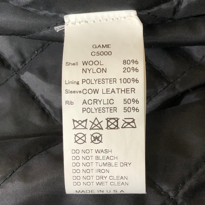 【中古品】【メンズ】 GAME SPORTSWEAR ゲームスポーツウェア WOOL LEATHER VARSITY JACKET ウール レザー バーシティ ジャケット アウター 145-251028-yo-18-tei サイズ：L カラー：ブラック 万代Net店