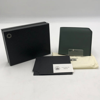 【中古品】【メンズ/レディース】 MONTBLANC モンブラン SOFT WALLET ソフト ウォレット 二つ折り財布 200-251026-yy-09-tei カラー：グリーン 万代Net店
