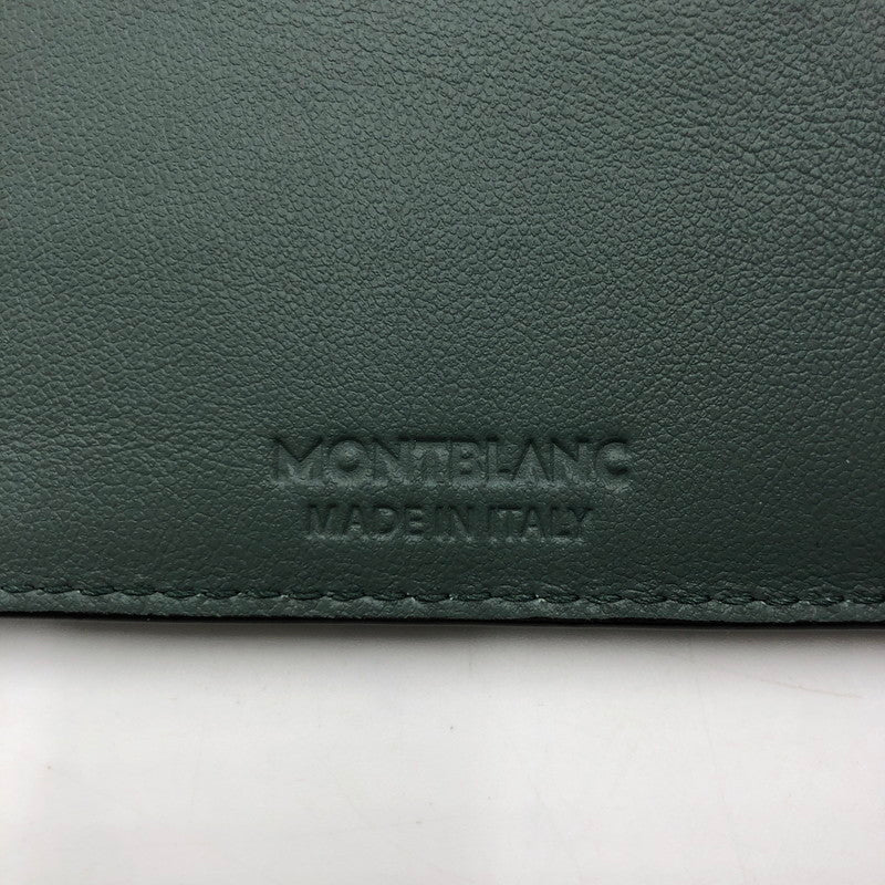 【中古品】【メンズ/レディース】 MONTBLANC モンブラン SOFT WALLET ソフト ウォレット 二つ折り財布 200-251026-yy-09-tei カラー：グリーン 万代Net店