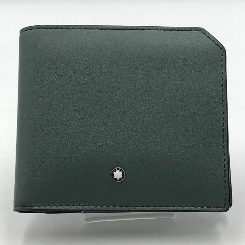 【中古品】【メンズ/レディース】 MONTBLANC モンブラン SOFT WALLET ソフト ウォレット 二つ折り財布 200-251026-yy-09-tei カラー：グリーン 万代Net店