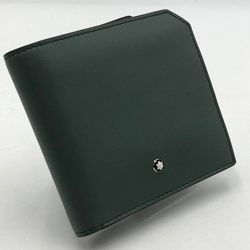 【中古品】【メンズ/レディース】 MONTBLANC モンブラン SOFT WALLET ソフト ウォレット 二つ折り財布 200-251026-yy-09-tei カラー：グリーン 万代Net店