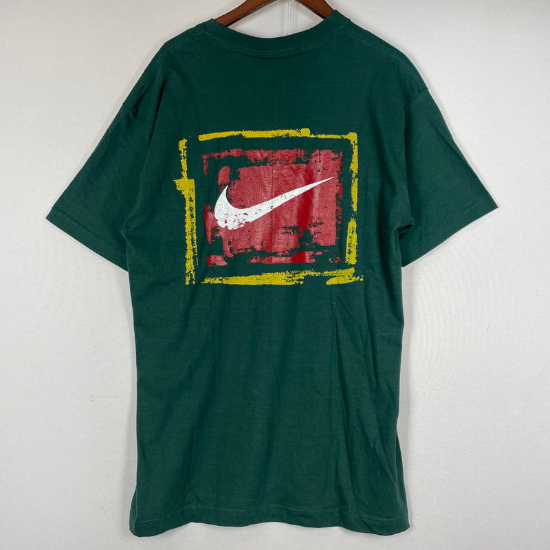 【中古品】【メンズ】 NIKE ナイキ 90’s LOGO TEE 90年代 ロゴ Tシャツ 半袖 トップス 148-260720-sa-07-tei サイズ：L カラー：グリーン 万代Net店