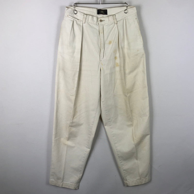 【現状渡し品】【メンズ】 RRL ダブルアールエル 90's 2TUCK CHINO PANTS 90年代 2タック チノパン ボトムス 三ツ星タグ 158-251103-yo-29-tei サイズ：31-31 カラー：ホワイト 万代Net店