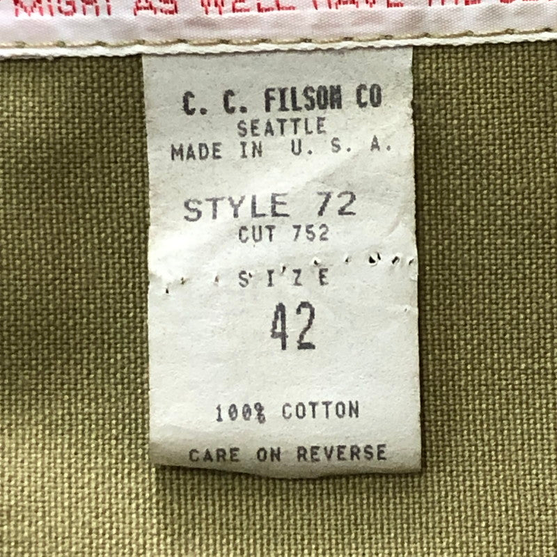 【中古品】【メンズ】 FILSON フィルソン 60～70's HUNTING JACKET 72 VINTAGE 60~70年代 ハンティング ジャケット アウター ヴィンテージ 145-251031-yo-12-tei サイズ：42 カラー：ベージュ 万代Net店