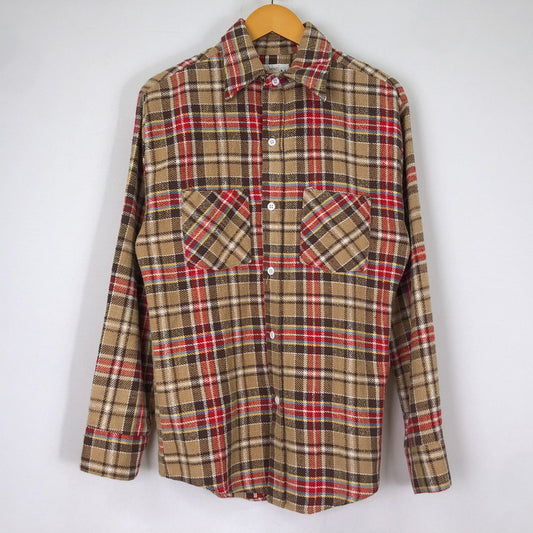 【中古品】【メンズ】 BIG MAC ビックマック 70’s FLANNEL SHIRT VINTAGE 70年代 フランネルシャツ トップス 長袖 ネルシャツ ヴィンテージ 145-251118-ts-27-tei サイズ：M カラー：チェック 万代Net店