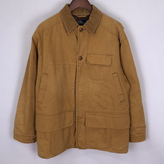 【中古品】【メンズ】 POLO RALPH LAUREN ポロ・ラルフローレン COTTON DUCK HUNTING JACKET コットン ダック ハンティングジャケット ライトアウター 147-251110-yy-16-tei サイズ：L カラー：ベージュ 万代Net店
