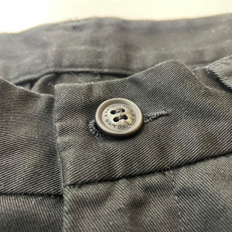 【中古品】【メンズ】 ABATHING APE アベイシング エイプ 001PTJ801010M PANTS タック入り パンツ ボトムス 153-260618-sa-24-tei サイズ：M カラー：ブラック 万代Net店