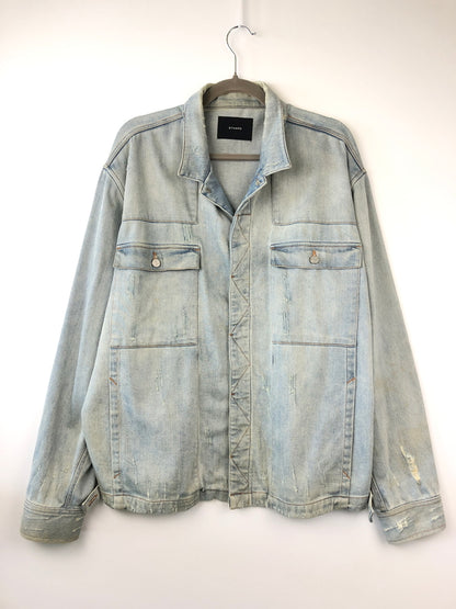 【中古品】【メンズ】 STAMPD スタンプド Distressed Denim Jacket デニムジャケット アウター 147-260819-SH-05-hon サイズ：M カラー：インディゴ 万代Net店