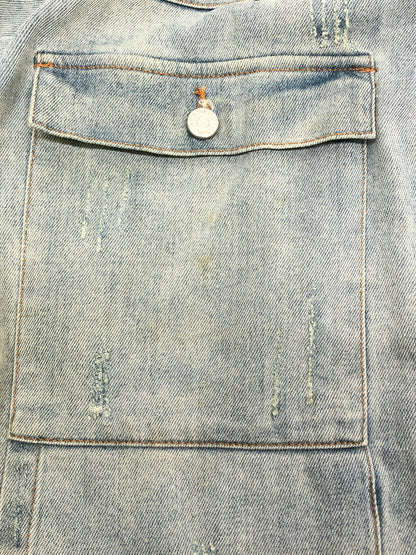 【中古品】【メンズ】 STAMPD スタンプド Distressed Denim Jacket デニムジャケット アウター 147-260819-SH-05-hon サイズ：M カラー：インディゴ 万代Net店