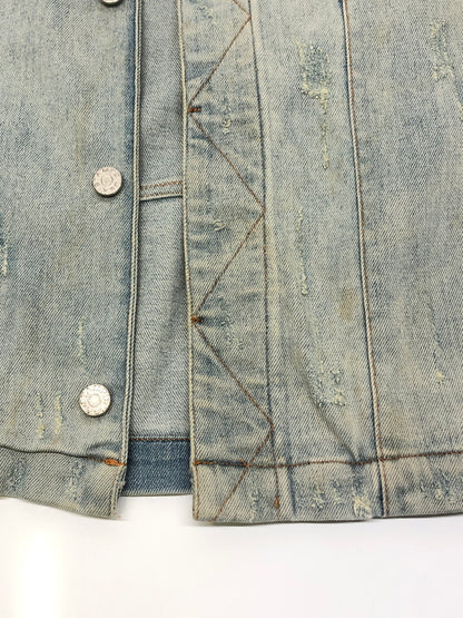 【中古品】【メンズ】 STAMPD スタンプド Distressed Denim Jacket デニムジャケット アウター 147-260819-SH-05-hon サイズ：M カラー：インディゴ 万代Net店