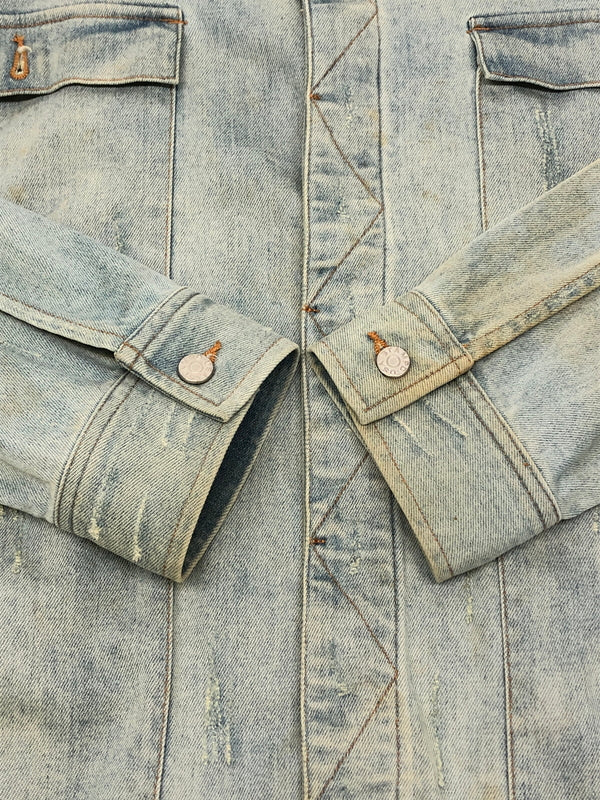 【中古品】【メンズ】 STAMPD スタンプド Distressed Denim Jacket デニムジャケット アウター 147-260819-SH-05-hon サイズ：M カラー：インディゴ 万代Net店