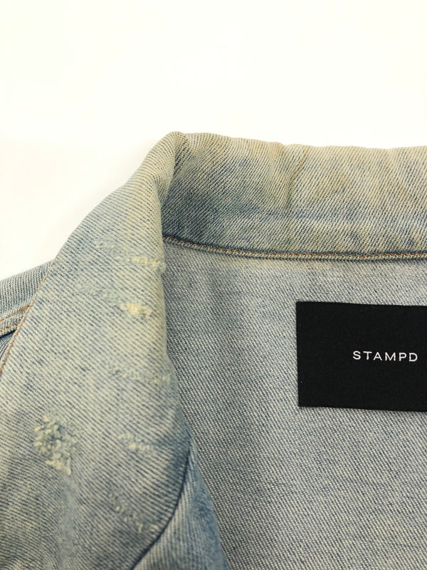 【中古品】【メンズ】 STAMPD スタンプド Distressed Denim Jacket デニムジャケット アウター 147-260819-SH-05-hon サイズ：M カラー：インディゴ 万代Net店