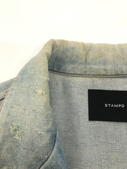 【中古品】【メンズ】 STAMPD スタンプド Distressed Denim Jacket デニムジャケット アウター 147-260819-SH-05-hon サイズ：M カラー：インディゴ 万代Net店