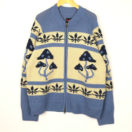 【中古品】【メンズ】 PLEASURES プレジャーズ ROOM ZIP CARDIGAN ルーム ジップ カーディガン トップス セーター 142-251104-ts-06-tei サイズ：XL カラー：スレート 万代Net店